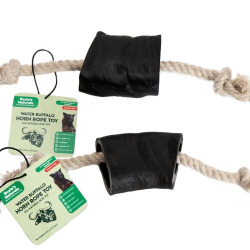 Water Buffalo Horn Rope Tug Toy-100% Cotton Rope 14"; Long-Lasting; Natural Dog Treat & Chews; Dog Dental Chew Toy-2 COUNT-10 oz Water Buffalo Horn Rope Tug Toy-100% Cotton Rope 14"; Long-Lasting; Natural Dog Treat & Chews; Dog Dental Chew Toy-2 COUNT-10 oz