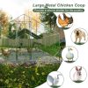 Large Metal Chicken Coop, Walk-in Chicken Run,Galvanized Wire Poultry Chicken Hen Pen Cage, Rabbits Duck Cages with Waterproof and Anti-Ultraviolet Co