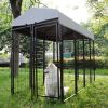 Dog Kennel with Roof Cover Heavy Duty Dog Crate for Medium and Large-sized Dogs, Black (Sandblasted)