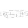 Dog Kennel Silver 161.5 ft¬≤ Steel