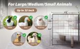 Dog Playpen Indoor Outdoor, 32" Height 8 Panels Fence with Anti-Rust Coating, Metal Heavy Portable Foldable Dog Pen for Large, Medium Small Dogs RV Ya