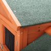 Large Wooden Rabbit Hutch Indoor and Outdoor Bunny Cage with a Removable Tray and a Waterproof Roof, Orange Red