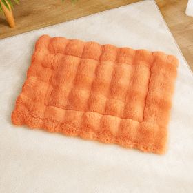 Winter Warm Cat Mat, Sleeping Plush Pet Mat (Option: Warm orange-L)