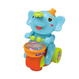 Cute Elephant Cool Music Light Electric Children's Toy Car (Color: Blue)