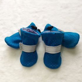 Pet Dog Breathable Wear-resistant And Non-slip Soft Sole Shoes (Option: Lake Blue-NO3)