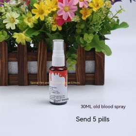 Halloween Decoration Plasma Fake Blood Capsule Simulation Props (Option: 30ML Chen Spray Get 5 Tablets)