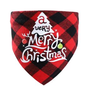 Christmas Pet Saliva Towel DIY Dog Triangle (Option: Red 8-M 20to42cm)