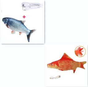 Electric Funny Cat Simulation Fish Beating Usb Jumping Cat Toy (Option: 2style set)