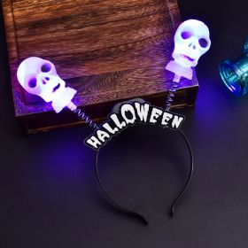 Halloween props gift glowing ring pumpkin lantern (Option: 10 skull headbands)