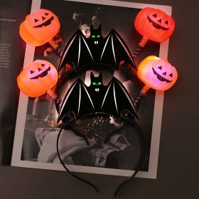 Halloween props gift glowing ring pumpkin lantern (Option: 10 bat headbands)