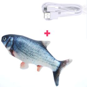 Electric Funny Cat Simulation Fish Beating Usb Jumping Cat Toy (Option: Grass carp)