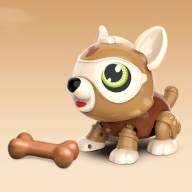 Children's Voice-activated Touch-sensing Electronic Robot Dog (Color: Brown)