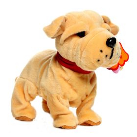 Voice Control Plush Mechanical Dog Doll (Color: Yellow)