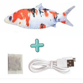 Electric Funny Cat Simulation Fish Beating Usb Jumping Cat Toy (Option: Flower koi hairtail food)