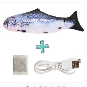 Electric Funny Cat Simulation Fish Beating Usb Jumping Cat Toy (Option: Salmon fish with fish food)