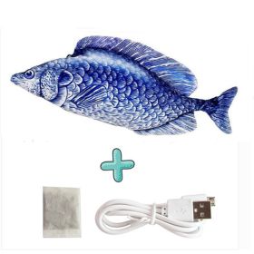 Electric Funny Cat Simulation Fish Beating Usb Jumping Cat Toy (Option: Tiger head fish with fish food)