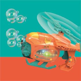 Electric Cartoon Bubble Toy Universal Wheel With Light And Sound Effect Children's Outdoor Indoor Parent-child Toy Gift (Option: Orange airplane)