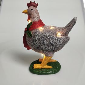 Chicken With Scarf Holiday Decoration (Option: Resin bib-21.5cm)