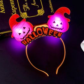 Halloween props gift glowing ring pumpkin lantern (Option: 10 witch hair bands)