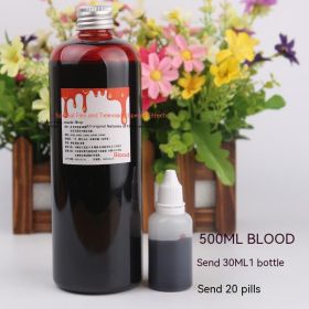 Halloween Decoration Plasma Fake Blood Capsule Simulation Props (Option: 500ML Fresh Get 30ML20 Tablets)