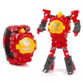 Deformation robot electronic watch King Kong toy (Color: Red)