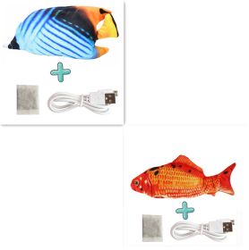 Electric Funny Cat Simulation Fish Beating Usb Jumping Cat Toy (Option: Set F)