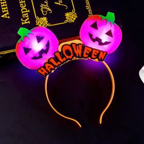 Halloween props gift glowing ring pumpkin lantern (Option: 10 pumpkin headbands)