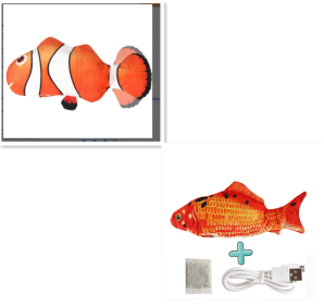 Electric Funny Cat Simulation Fish Beating Usb Jumping Cat Toy (Option: Set D)