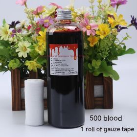 Halloween Decoration Plasma Fake Blood Capsule Simulation Props (Option: 500ML Chen Send Gauze Bandage)