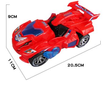 Hot Toys Deformation Dinosaur Toys Children's Light Music Electric Universal Toy Car (Color: Red)