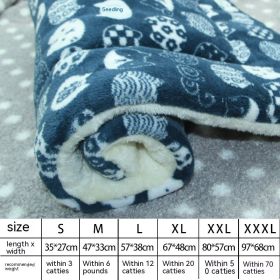 Winter Pet Mat Cat Nest Flannel Kennel Blanket Cat Pad Pet Bed (Option: Blue Lucky Cat-S)