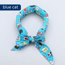 Pet Ice Scarf Summer Scarf Cooling And Heatstroke Prevention (Option: Blue Background Cat)