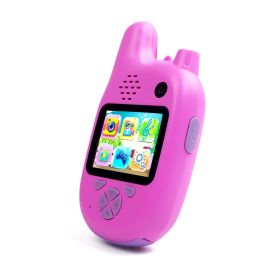 Walkie-Talkie Kids Camera Toys Mini HD Cartoon Cameras (Color: Pink)