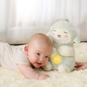 Cloak Man Lamb Toot Baby Plush Doll Newborn Sound And Light Soothing Sleeping Toys (Color: Green)