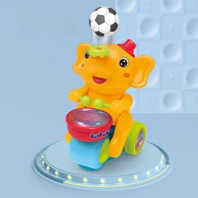 Cute Elephant Cool Music Light Electric Children's Toy Car (Color: Yellow)