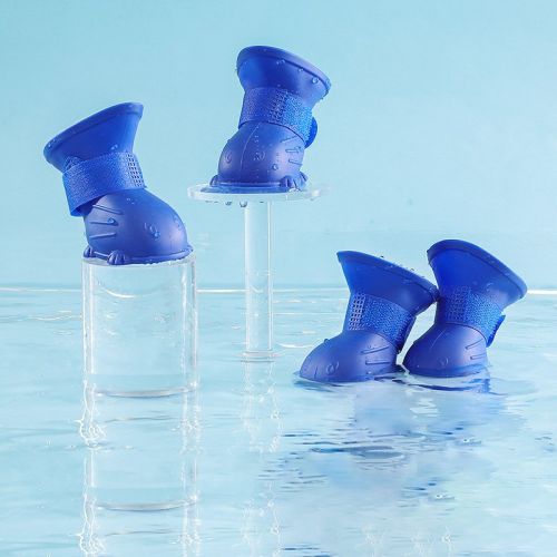 Dog Rain Boots 4Pcs Pet Dog Puppy Warm Waterproof Silicone Non-Slip Rain Boots Footwear Shoes Dog Cat Pet Toy Dog Rain Boots  Dog Rain Shoes, Cat Rain