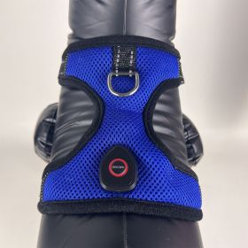 LED Luminous Pet Harness USB Charging (Option: Blue-M)