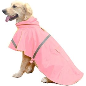 Dog Raincoats for Large Dogs with Reflective Strip Hoodie; Rain Poncho Jacket for Dogs (Color: A1-Yellow, size: [M])