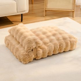 Winter Warm Cat Mat, Sleeping Plush Pet Mat (Option: Light coffee 10cm thick-S)