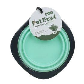 Collapsible Dog Bowls For Travel, Collapsible Silicone Dog Bowl, Foldable Expandable Cup Dish For Small Pet Cat Food Water Feeding Portable Travel Bow (Color: Green)