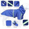 Pet raincoat for large and small dog; PU waterproof big dog raincoat; outdoor reflective dog raincoat