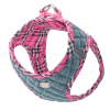 Step-In Denim Dog Harness - Pink Plaid