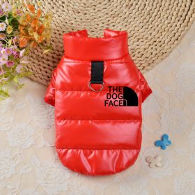 Pet Dog Down Cotton Vest Thick Warm (Option: Red Black Small Icon-S)