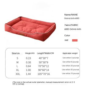 Bite Resistant Waterproof Dog Mat (Option: Red-L)