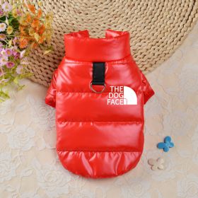 Pet Dog Down Cotton Vest Thick Warm (Option: Red White Small Icon-XL)